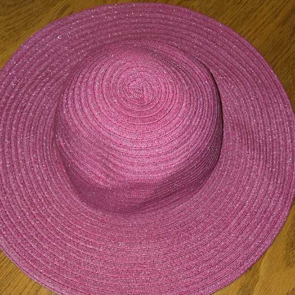 Lane Bryant Accessories - Lane Bryant Sparkling Pink Wide-Brim Hat